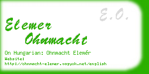 elemer ohnmacht business card